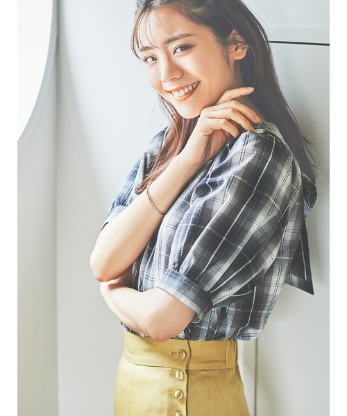「Te chichi」 半袖ブラウス フリ- ブルー レディース_画像5