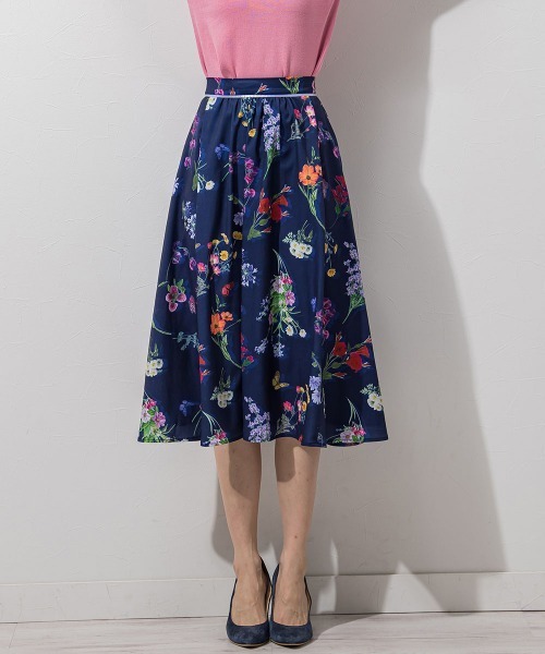 「QUEENS COURT」 フレアスカート M ダークネイビー レディース_画像2