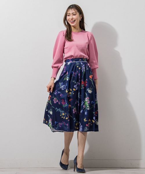 「QUEENS COURT」 フレアスカート M ダークネイビー レディース_画像7