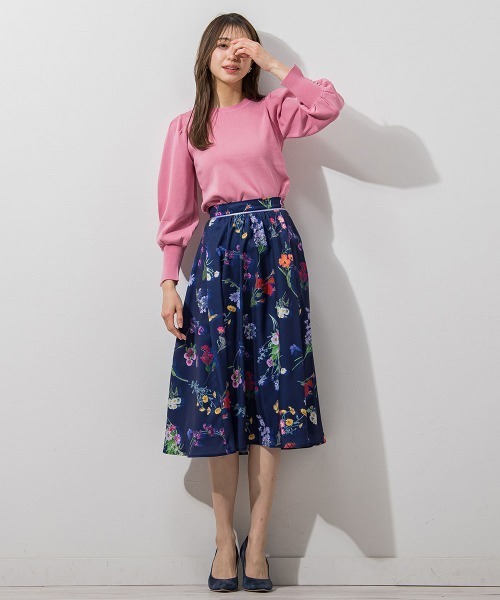 「QUEENS COURT」 フレアスカート M ダークネイビー レディース_画像8