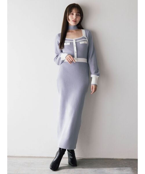 dazzlin（ダズリン） ワンピース バイカラーニットワンピース