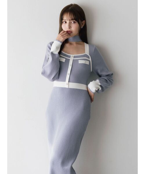 ダズリン　ニットチュニック　ワンピ dazzlin（ダズリン） ワンピース 「WEB限定」ワンショルリボンニット