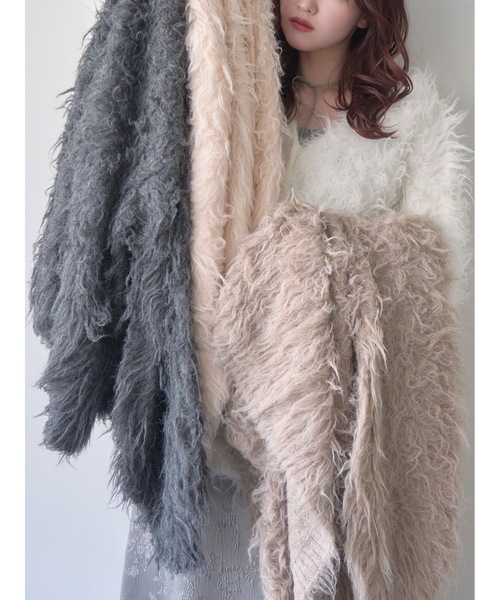 「mellowneon」 ニットカーディガン FREE ホワイト レディース_画像3