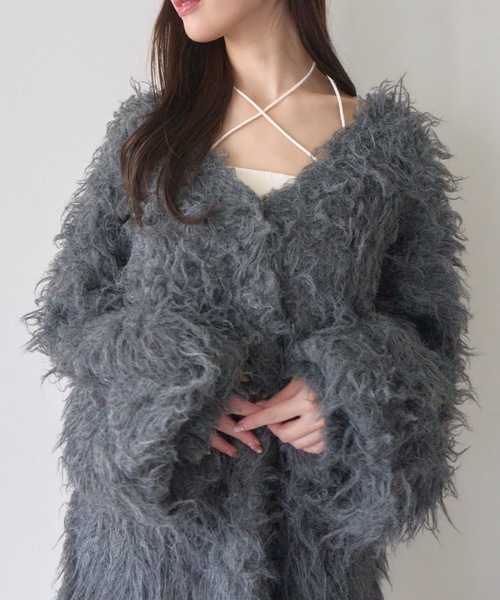 「mellowneon」 ニットカーディガン FREE ホワイト レディース_画像4