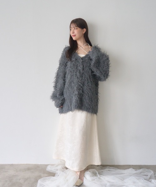 「mellowneon」 ニットカーディガン FREE ホワイト レディース_画像5