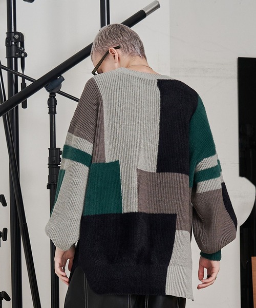 SeeSew セーター ニット 「UNISEX」MIXYARN PATCHWORK KNIT/ミックス