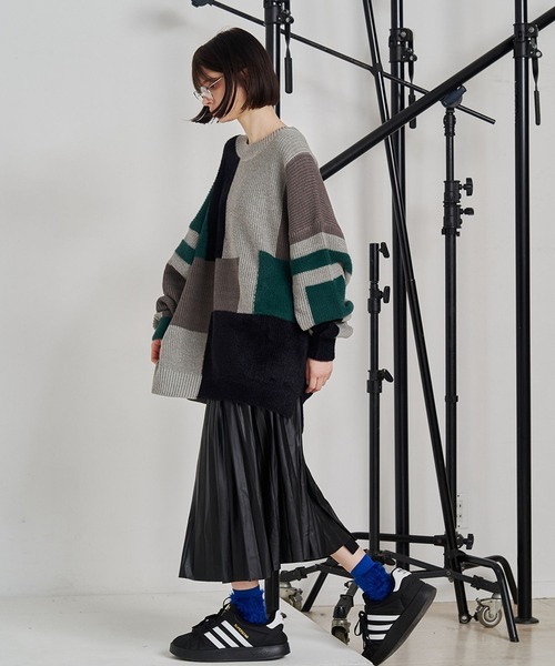 SeeSew セーター ニット 「UNISEX」MIXYARN PATCHWORK KNIT/ミックス