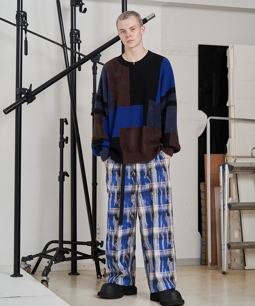 SeeSew セーター ニット 「UNISEX」MIXYARN PATCHWORK KNIT/ミックス