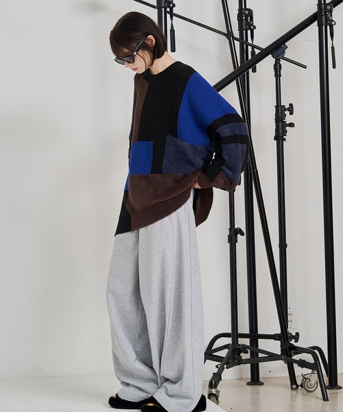 SeeSew セーター ニット 「UNISEX」MIXYARN PATCHWORK KNIT/ミックス
