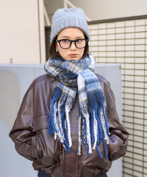 FREEWHEELERS ストール ”オンブレーチェック柄コットンマフラー” FREAK'S STORE（フリークスストア） マフラー ストール ブークレ