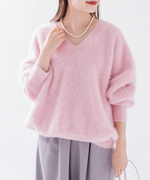 「Rouge vif」 長袖ニット フリー ピンク レディース_画像7