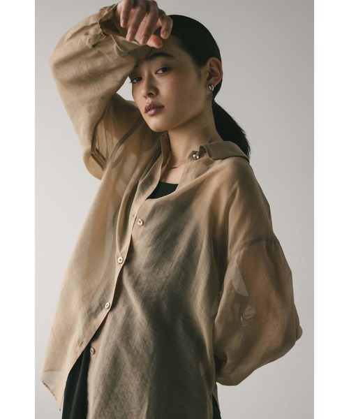 「STYLEMIXER」 長袖シャツ FREE ライトブラウン レディース_画像2