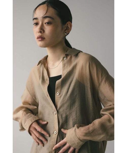 「STYLEMIXER」 長袖シャツ FREE ライトブラウン レディース_画像6