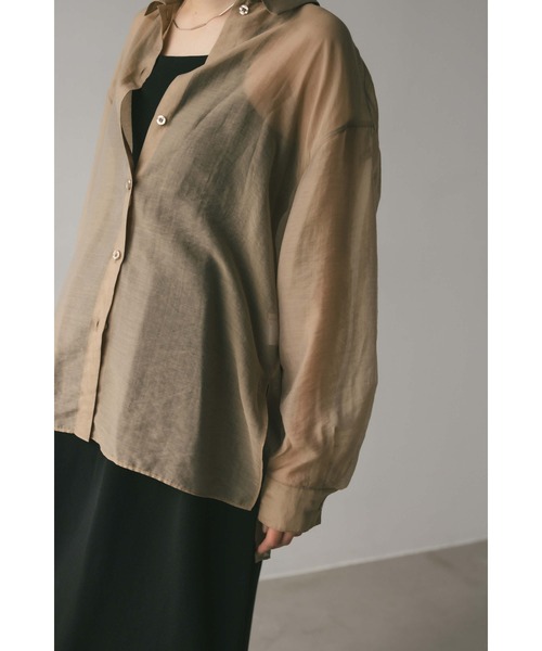 「STYLEMIXER」 長袖シャツ FREE ライトブラウン レディース_画像7