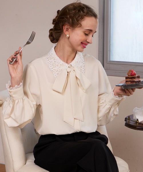 BONLECILL noir ブラウス シャツ 「BONLECILL noir」2wayレース襟