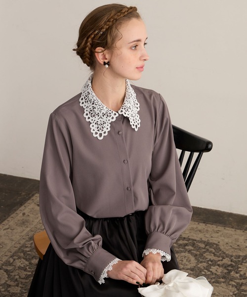 BONLECILL noir ブラウス シャツ 「BONLECILL noir」2wayレース襟