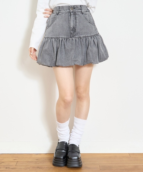 LOVETOXIC スカート 「LTXC」デニムバルーンスカート キッズ 子供服