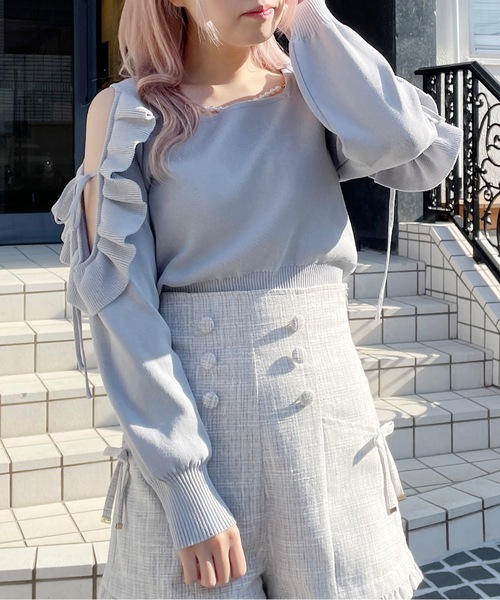 「abc une face」 長袖ニット FREE ピンク レディース_画像3