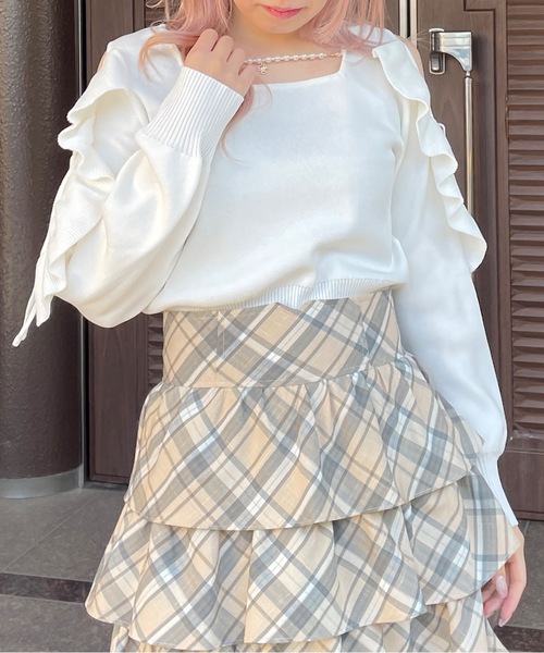 「abc une face」 長袖ニット FREE ピンク レディース_画像7