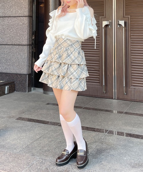 「abc une face」 長袖ニット FREE ピンク レディース_画像9