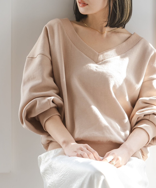 NOBLE（ノーブル） トレーナー スウェット Vネックオーバースウェット