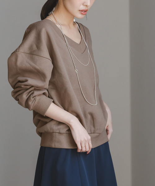 NOBLE（ノーブル） トレーナー スウェット Vネックオーバースウェット