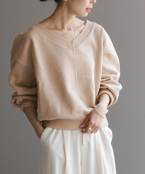 NOBLE（ノーブル） トレーナー スウェット Vネックオーバースウェット