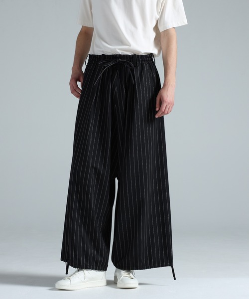 ワイドパンツ パンツ Y-3 REFINED WOOL CROPPED WIDE LEG PANTS メンズの画像