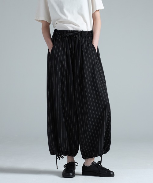 ワイドパンツ パンツ Y-3 REFINED WOOL CROPPED WIDE LEG PANTS メンズの画像