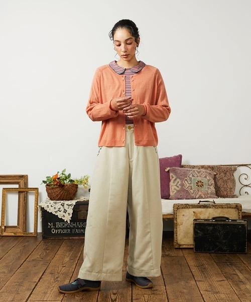 Jocomomola（ホコモモラ） tシャツ Dentado ボーダー襟付きカットソー