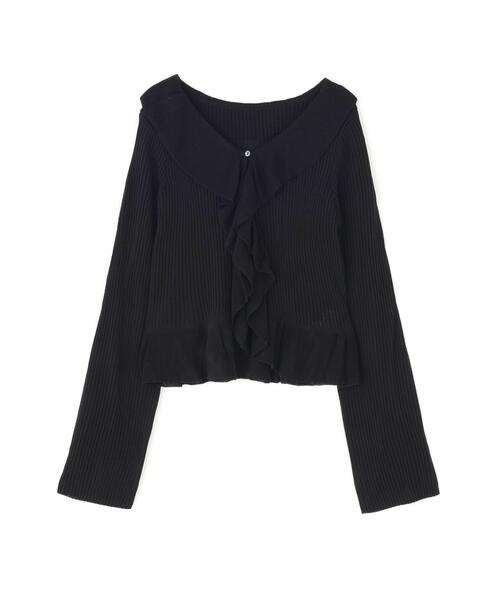 今季販売中　新品　ナチュラルビューティーベーシック　フリルトリムカーディガン NATURAL BEAUTY BASIC（ナチュラルビューティーベーシック