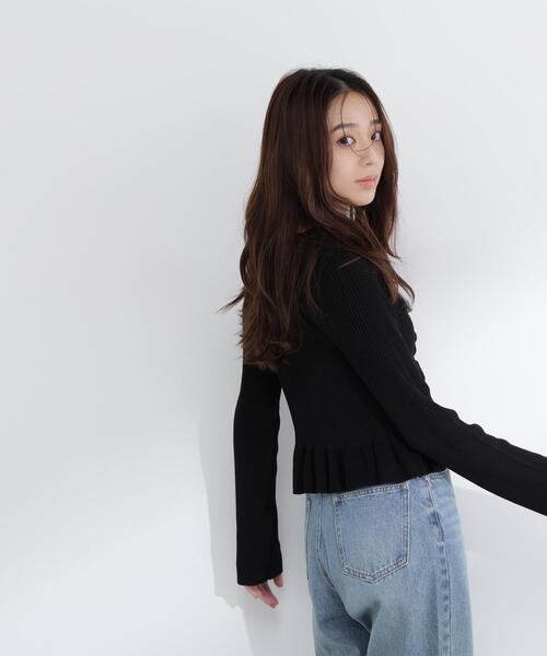 今季販売中　新品　ナチュラルビューティーベーシック　フリルトリムカーディガン NATURAL BEAUTY BASIC（ナチュラルビューティーベーシック