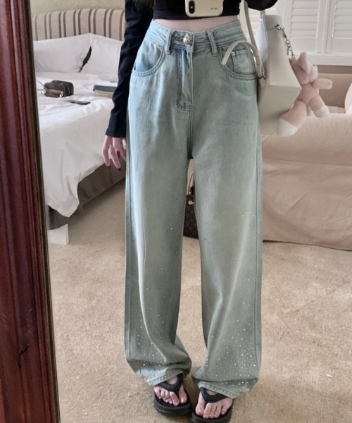 「LADY LIKE」 デニムパンツ M サックスブルー レディース_画像5