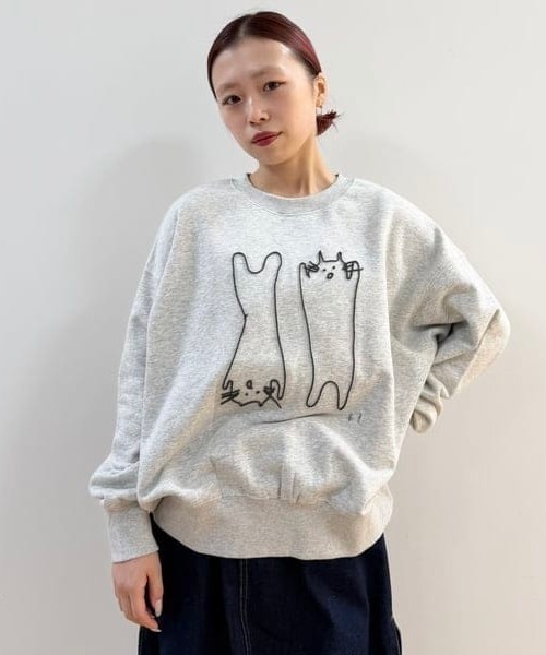 BEAMS HEART（ビームス ハート） トレーナー スウェット アート ネコ