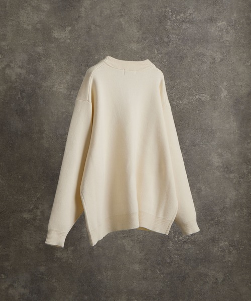 「ADRER」 ニットカーディガン LARGE ライトグレー メンズ_画像6