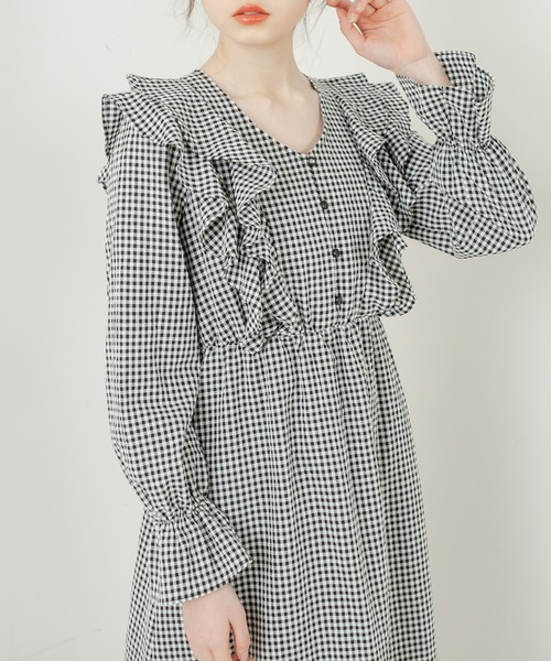 「OLIVE des OLIVE」 長袖ワンピース FREE ブラック レディース_画像3