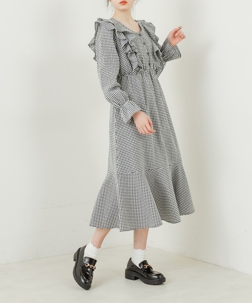 「OLIVE des OLIVE」 長袖ワンピース FREE ブラック レディース_画像10