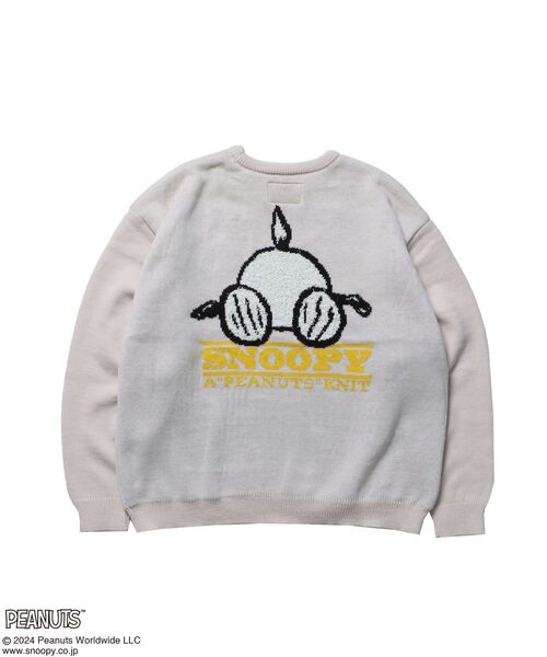 「PEANUTS」 長袖ニット「SEQUENZコラボ」 X-LARGE ネイビー メンズ_画像9