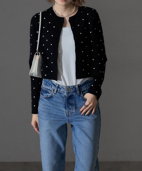 「each」 「ANDSEARCH」ニットカーディガン FREE 杢グレー レディース_画像2