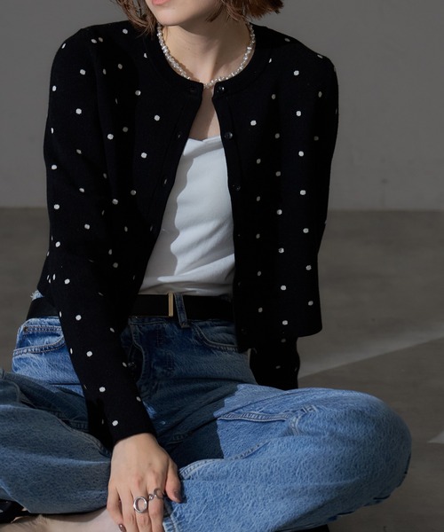 「each」 「ANDSEARCH」ニットカーディガン FREE 杢グレー レディース_画像5