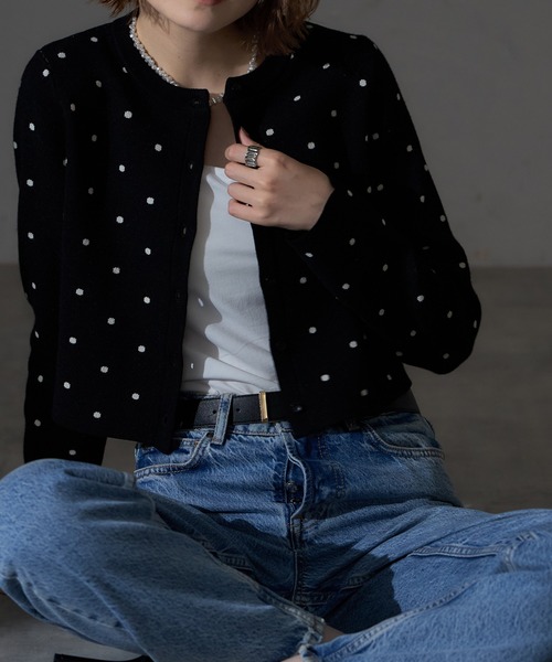 「each」 「ANDSEARCH」ニットカーディガン FREE 杢グレー レディース_画像6