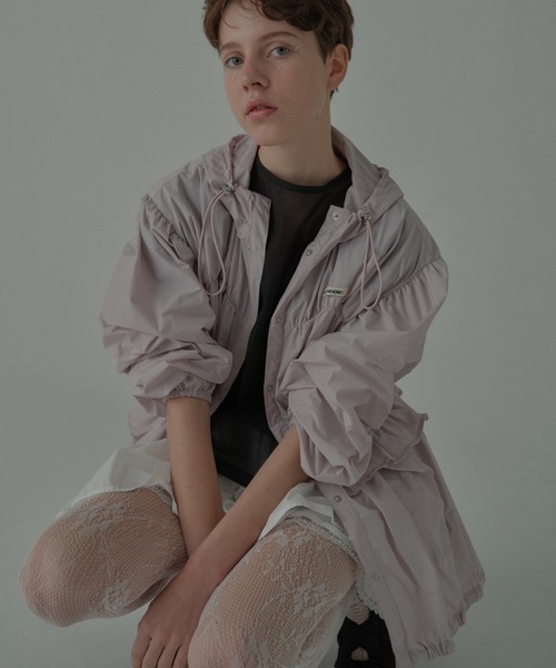 ブルゾン アウター taffeta frill peplum blouson レディースの画像