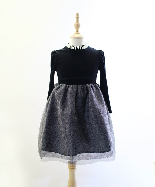 「Rora」 「KIDS」長袖ワンピース 130 ブラック キッズ_画像7