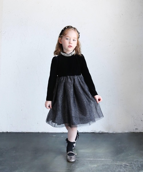 「Rora」 「KIDS」長袖ワンピース 130 ブラック キッズ_画像8