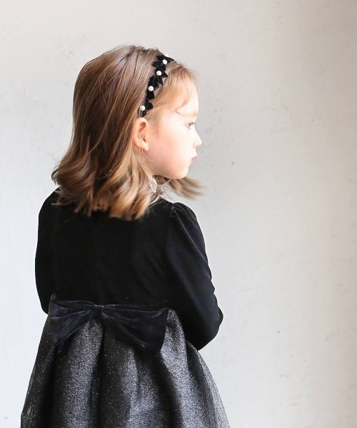 「Rora」 「KIDS」長袖ワンピース 130 ブラック キッズ_画像9