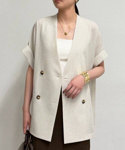 【ベージュ】【Loungedress】リラックスジャケット Loungedress】リラックスジャケット | OUTLET(アウトレット)レディース
