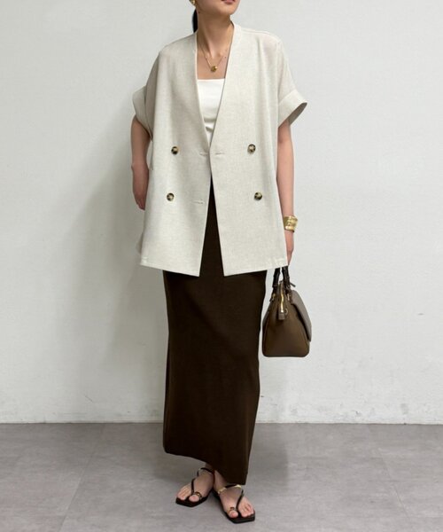 ラウンジドレス 24AW 未使用品 ミリタリージレブルゾン N2Bベスト カーキ Loungedress（ラウンジドレス） ベスト ジレ スラブWジャケット