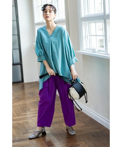 「OSMOSIS」 イージーパンツ ONE SIZE パープル レディース_画像2