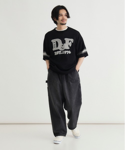 美品　argue Tシャツニット Right-on（ライトオン） セーター ニット 「Refurbish」グラフィック