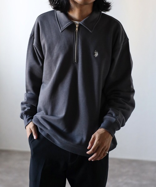 「U.S. POLO ASSN.」 スウェットカットソー L ブラック メンズ_画像2